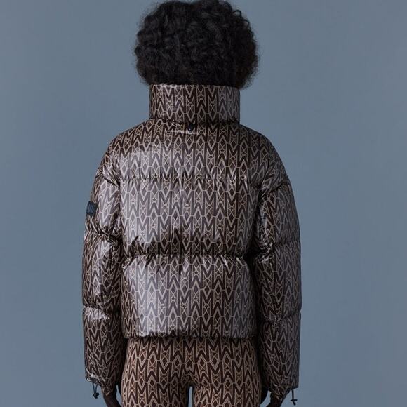 MACKAGE Down Monogram Mylah Puffer Jacket in Brown Size Large - Picture 5 of 14